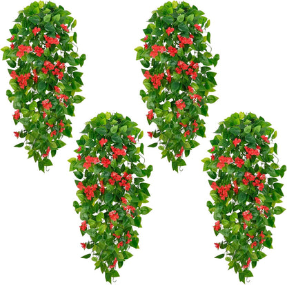 BLEUM CADE Fake Hanging Plants, 2pcs Artificial Pothos Vines Greenery for Wall Home Living Room Office Indoor Outdoor Decor (No Baskets)