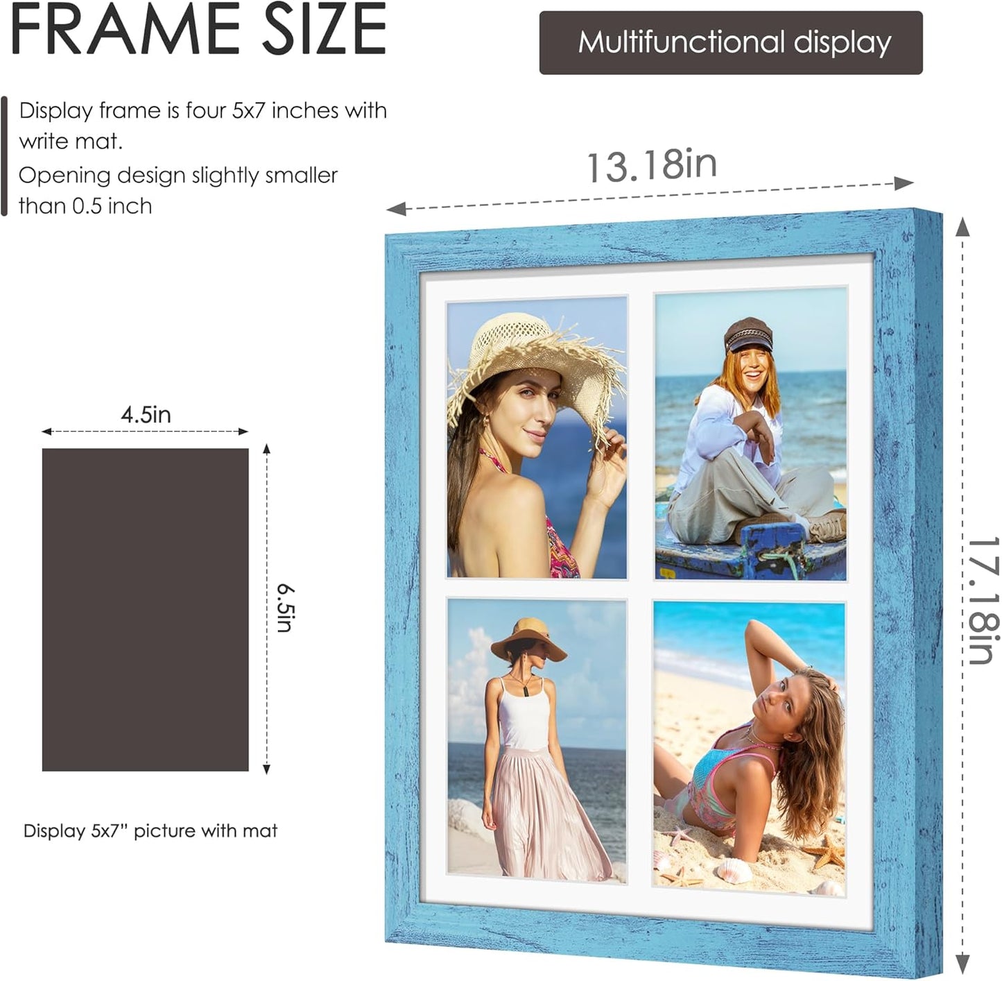 DUENPY 14x26 Collage Picture Frame 4x6 Collage Picture Frame Displays Twelve 4x6 inch Photos Available Horizontal Wall Mounting Display and Vertical Black - Colors A
