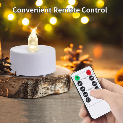 Battery Operated LED Tea Lights: 24PACK Flameless Votive Candles Lamp Realistic and Bright Flickering Holiday Gift Long Lasting 200Hours for Seasonal & Festival Celebration Warm White