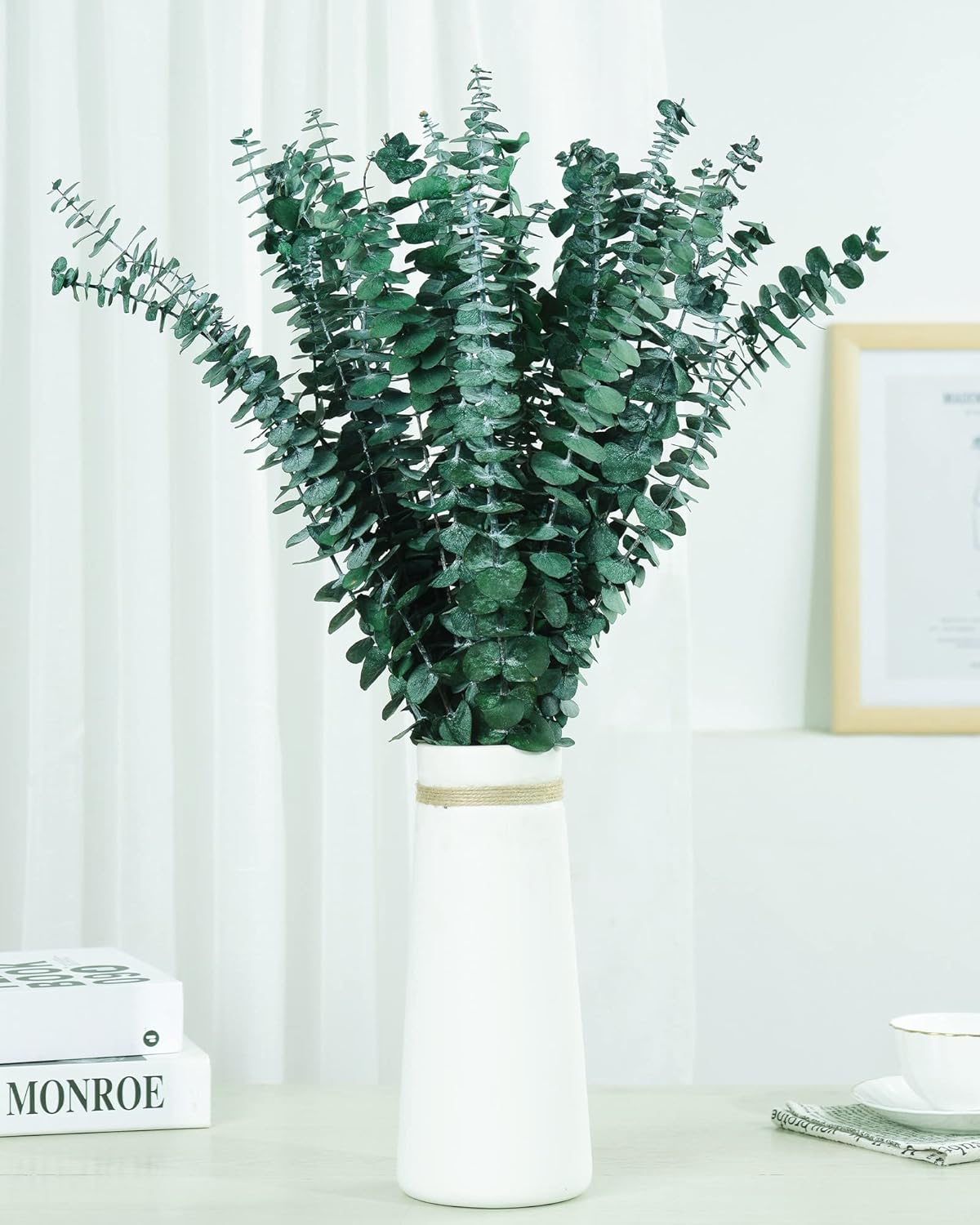 30 Pcs Dried Preserved Eucalyptus Stems Shower Bundle, 9oz 17" 100% Natural Fresh Eucalyptus Plant, Real Eucalyptus Leaves Branches for Shower Vase Filler, Dried Flowers Arrangement Home Decor
