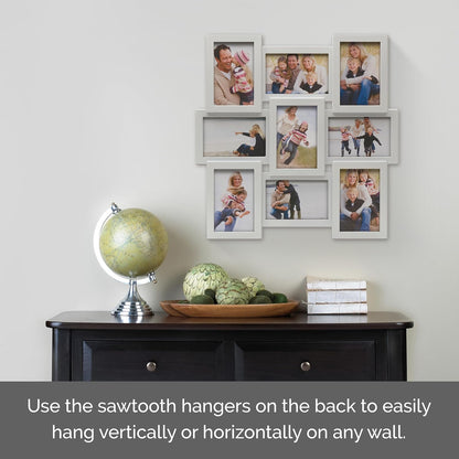 MELANNCO Collage Picture Frame for Wall, Holds 12 Photos - Six 4x6 and Six 6x4 Images, 18x23 Inch Black Plastic Frame, Hang Horizontal or Vertical, Gallery Wall Decor