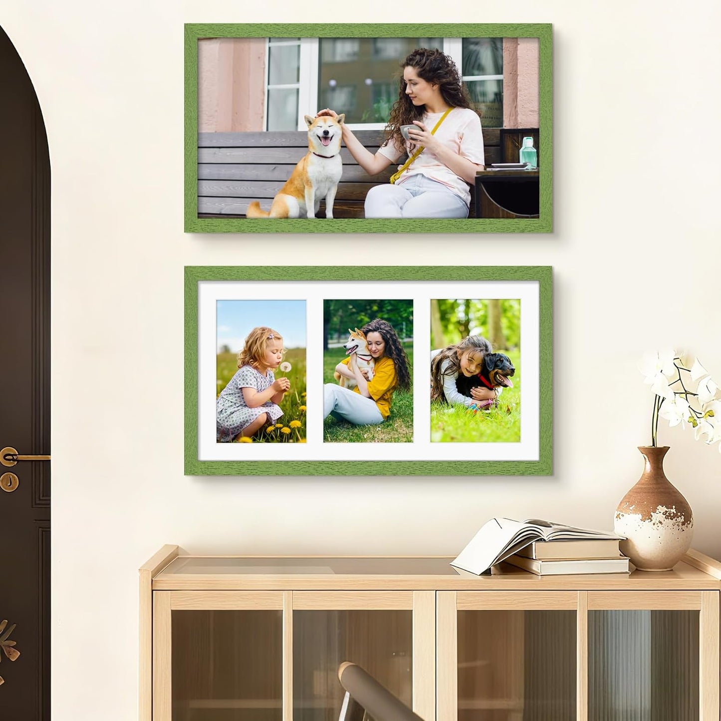 DUENPY 14x26 Collage Picture Frame 4x6 Collage Picture Frame Displays Twelve 4x6 inch Photos Available Horizontal Wall Mounting Display and Vertical Black - Colors A