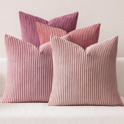 MIULEE Boho Farmhouse Sage Green Throw Pillow Covers 18x18 Inch Set of 4 Mordern Nordic Cushion Covers Soft Corduroy Spring Home Decor for Couch Bed Sofa Living Room Forest Green