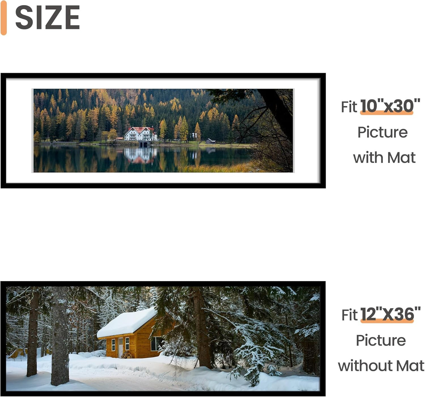 upsimples 8x10 Picture Frame, Display Pictures 5x7 with Mat or 8x10 Without Mat, Wall Hanging Photo Frame, Black, 1 Pack - Colors B