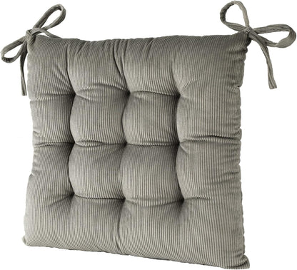 HLOVME Corduroy Chair Cushion with Ties Ultra Soft Warm Floor Cushion for Kids Reading Nook Comfortable Square Seat Cushion for Adult 15.7”x15.7”, White