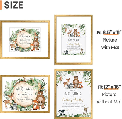 upsimples 8x10 Picture Frame, Display Pictures 5x7 with Mat or 8x10 Without Mat, Wall Hanging Photo Frame, Black, 1 Pack - Colors A