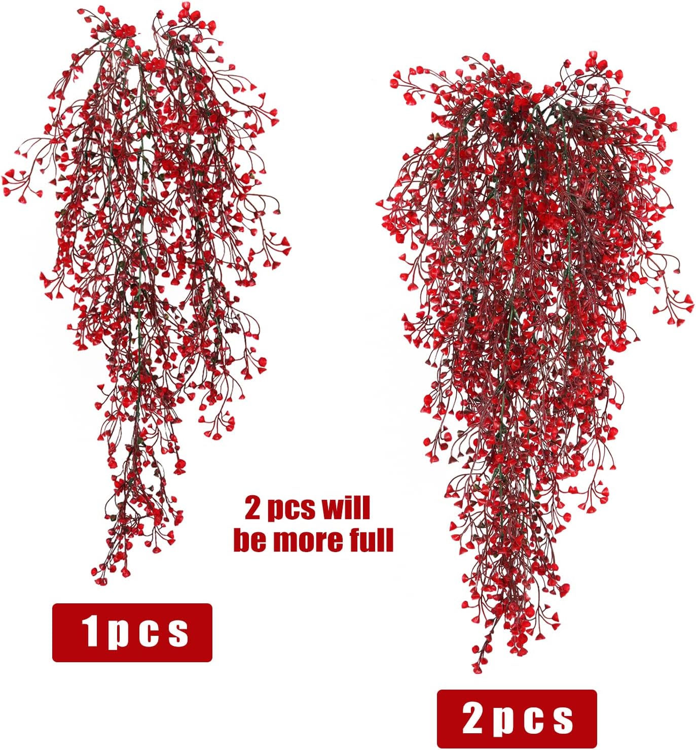 RECUTMS Fake Hanging Plants Artificial Ferns for Outdoor Hanging Faux Plants Vine Ivy Faux Fern Hanging Vines Wall Plants for Home Garden Party Wedding Decor (White 4P)