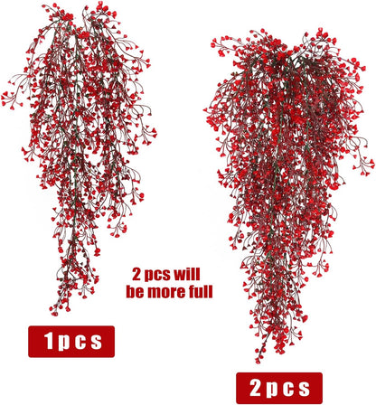 RECUTMS Fake Hanging Plants Artificial Ferns for Outdoor Hanging Faux Plants Vine Ivy Faux Fern Hanging Vines Wall Plants for Home Garden Party Wedding Decor (White 4P)