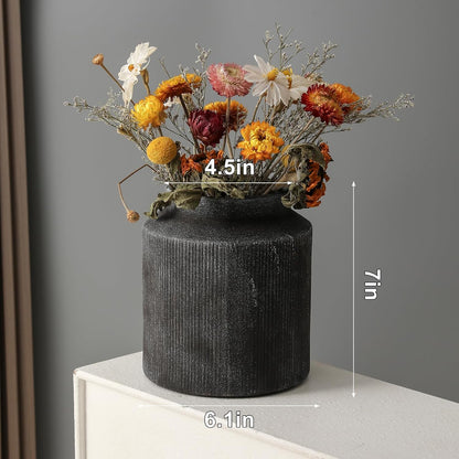 Rustic Vases for Home Decor. Ceramic Vase for Dining Table Decor. Terracotta Decorative Vase 6.1IN. ZSHLXM