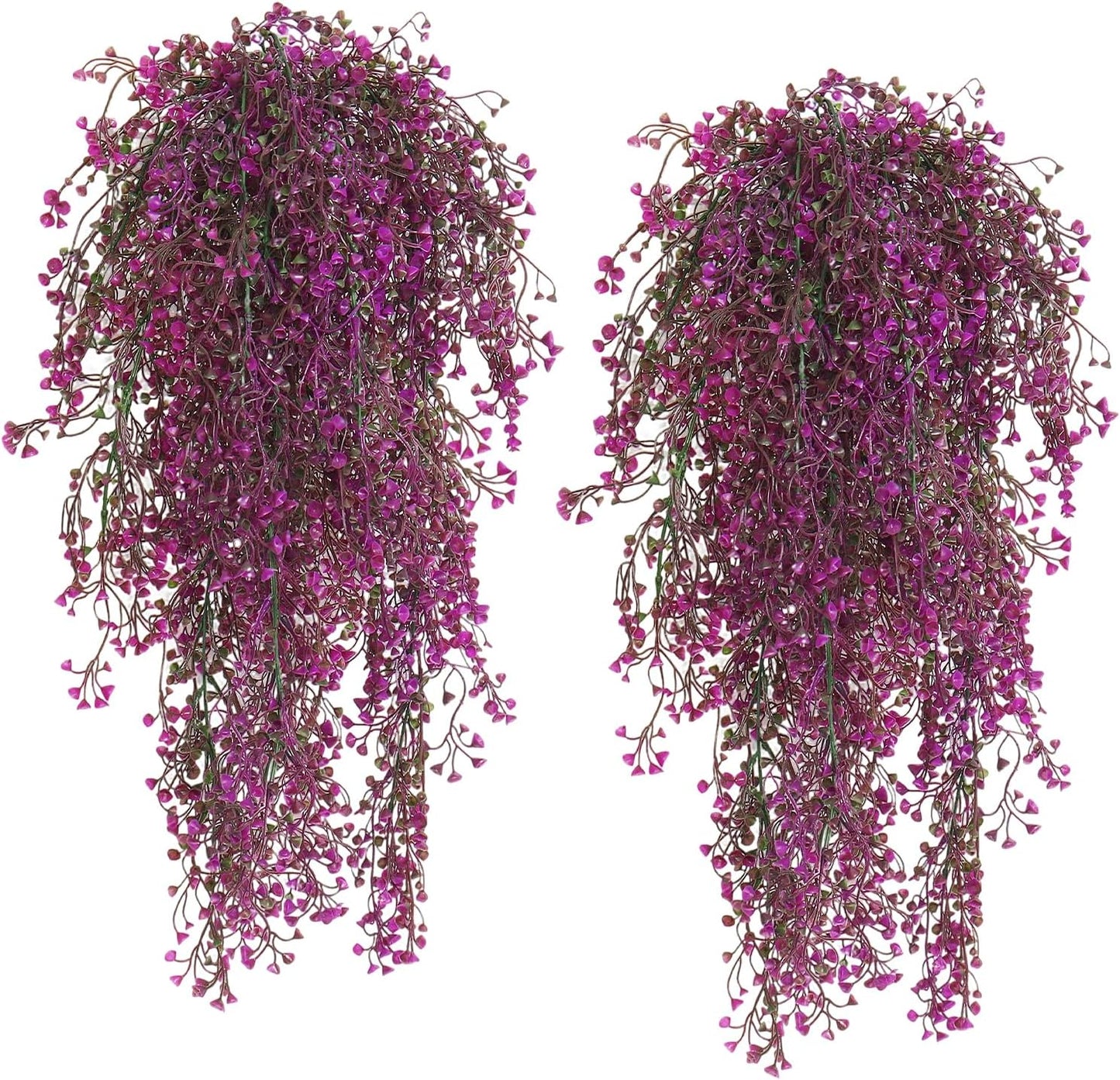 RECUTMS Fake Hanging Plants Artificial Ferns for Outdoor Hanging Faux Plants Vine Ivy Faux Fern Hanging Vines Wall Plants for Home Garden Party Wedding Decor (White 4P)