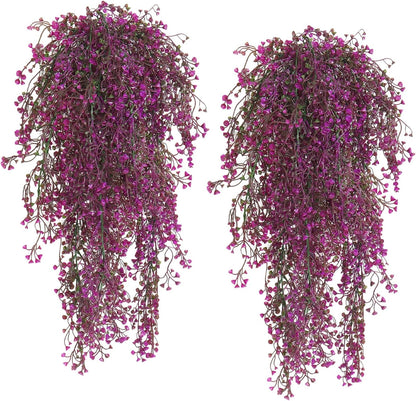 RECUTMS Fake Hanging Plants Artificial Ferns for Outdoor Hanging Faux Plants Vine Ivy Faux Fern Hanging Vines Wall Plants for Home Garden Party Wedding Decor (White 4P)
