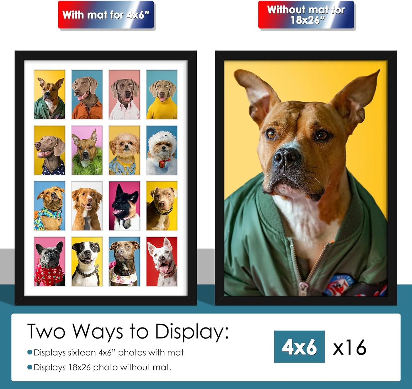 DUENPY 14x26 Collage Picture Frame 4x6 Collage Picture Frame Displays Twelve 4x6 inch Photos Available Horizontal Wall Mounting Display and Vertical Black - Colors B