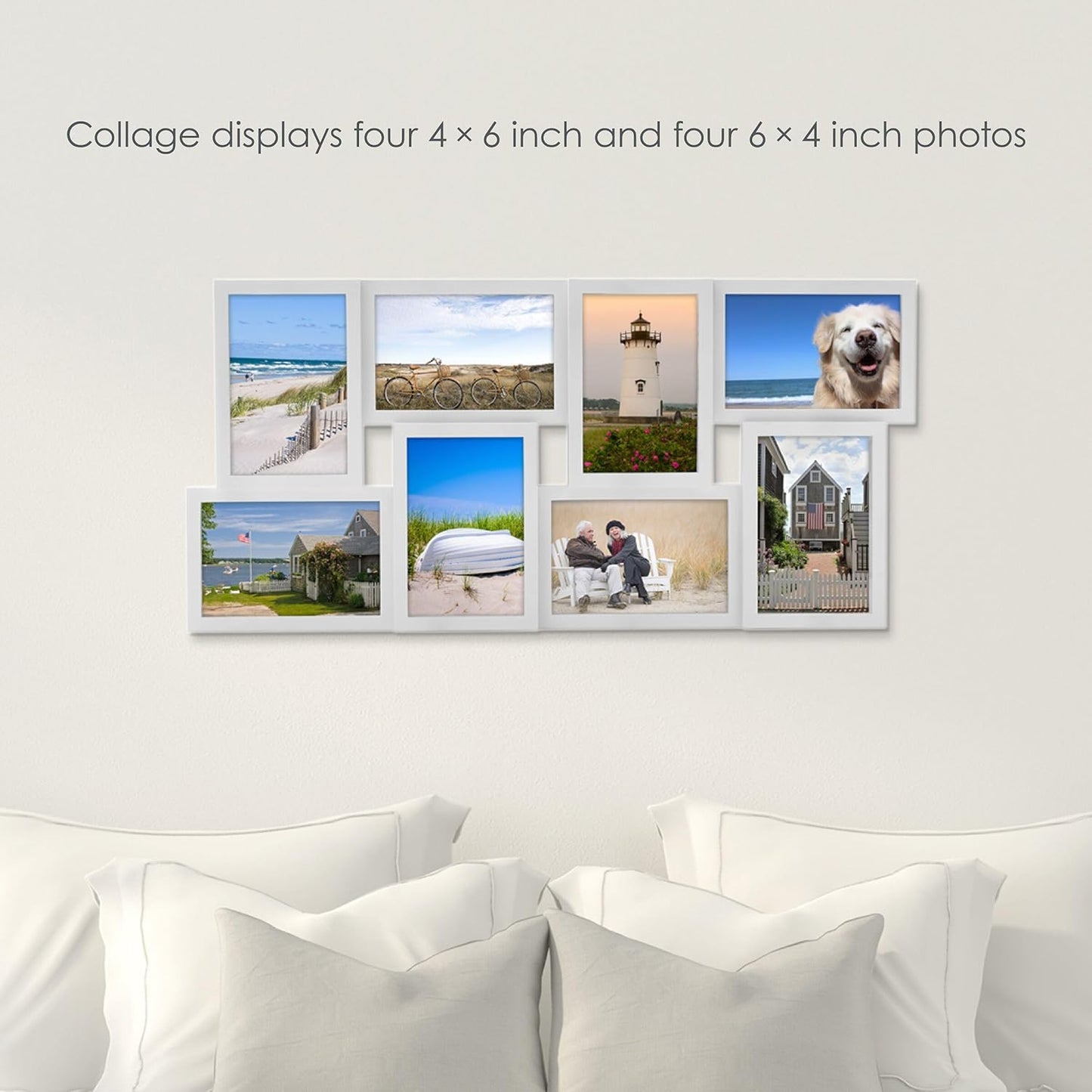 MELANNCO Collage Picture Frame for Wall, Holds 12 Photos - Six 4x6 and Six 6x4 Images, 18x23 Inch Black Plastic Frame, Hang Horizontal or Vertical, Gallery Wall Decor