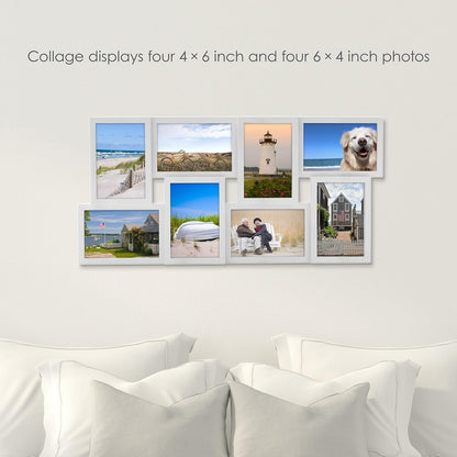 MELANNCO Collage Picture Frame for Wall, Holds 12 Photos - Six 4x6 and Six 6x4 Images, 18x23 Inch Black Plastic Frame, Hang Horizontal or Vertical, Gallery Wall Decor