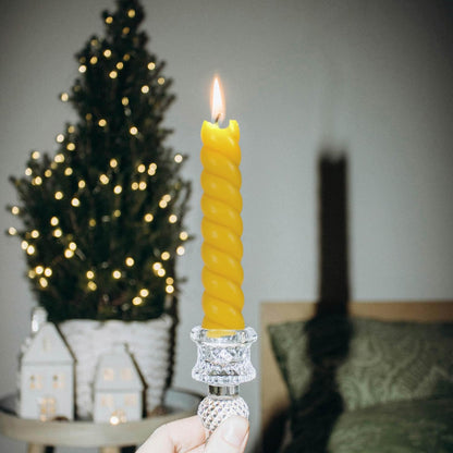5 Inch Spirat Tapared Candles 10 Pack,0.78" Diameter Ivory Naturel Bee Candles Candlestick,7 Hours Long Lasting Smokeless and Unscented for Home Decoration