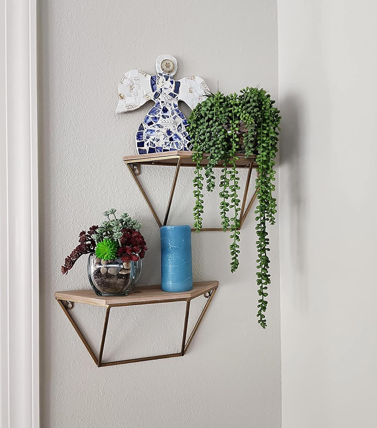 RECUTMS 6pcs Artificial Succulents Hanging Plants Fake Hanging String of Pearls Plant Faux Greenery Wall Plants for Spring Indoor Outdoor Home Bedroom Patio Garden Easter Decor