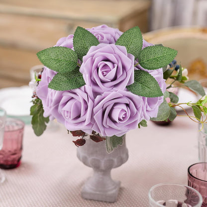 AmyHomie Artificial Flowers Dark Red Rose 25pcs Real Looking Fake Roses w/Stem for DIY Wedding Bouquets Centerpieces Arrangements Party Baby Shower Mothers Day Christmas Tree Decorations
