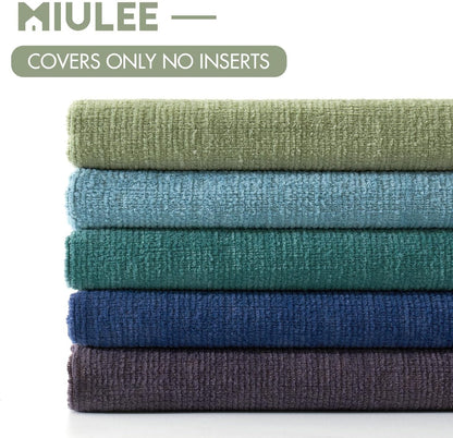 MIULEE Olive Green Couch Pillow Covers 18x18 Inch, Set of 2 Soft Chenille Decorative Square Throw Pillow Covers Farmhouse for Sofa Living Room Bed