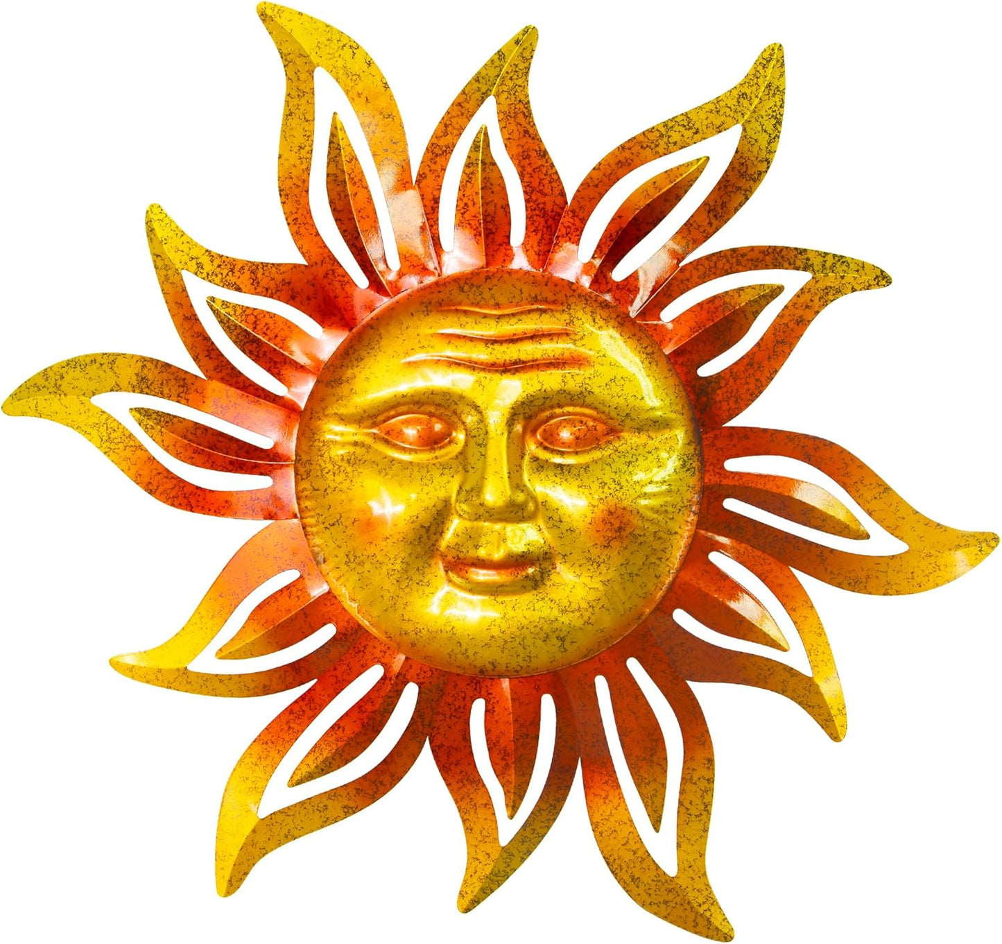 Large Sun Wall Art Decor 45 inch Metal Wall Art, Retro Hanging Decor, Valentine Wall Decorations for Patio,Yard,Garden,Fence,Living Room