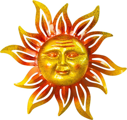 Large Sun Wall Art Decor 45 inch Metal Wall Art, Retro Hanging Decor, Valentine Wall Decorations for Patio,Yard,Garden,Fence,Living Room