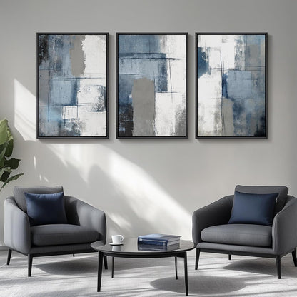 Large Framed Abstract Nature Landscape Wall Art for Living Room, Set of 3 Modern Canvas Prints Paintings Artwork for Walls, Green Lake Pictures for Hallway, Dining Room, Office Wall Decor 24x36 Inch