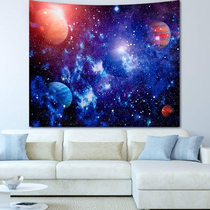 Apdidl Forest Galaxy Starry Tapestry for Bedroom Ceiling, Blue Space Night Starry Sky Moon Stars Tapestry Aesthetic, Tree Forest Milky Way Backdrop Wall Hanging for Dorm Living Room Decor (51" X 60")