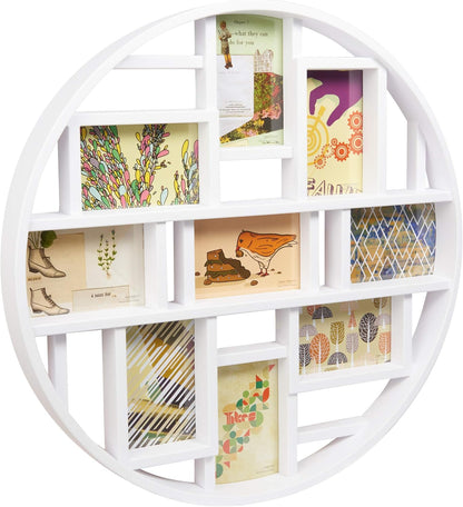 Umbra Luna Collage Picture Frame Holds Nine 4x6" Photos, Large 22-Inch Diameter, Black