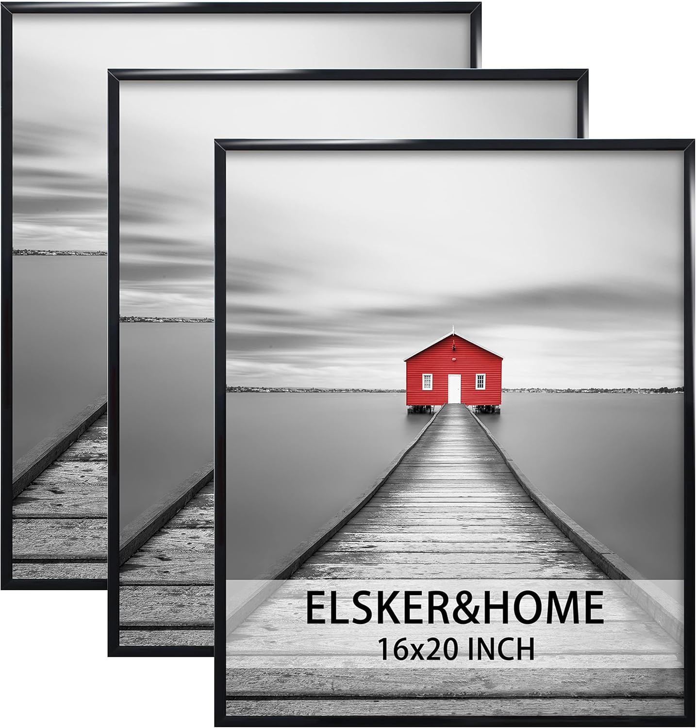 ELSKER&HOME 22.375 x 34 Poster Frame 3 Pack, Black Picture Frame for Horizontal or Vertical Wall Mounting, Sturdy and Scratch-proof