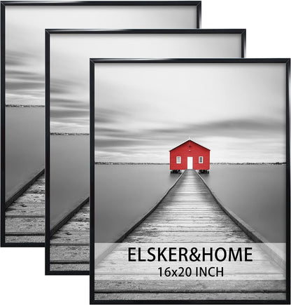 ELSKER&HOME 22.375 x 34 Poster Frame 3 Pack, Black Picture Frame for Horizontal or Vertical Wall Mounting, Sturdy and Scratch-proof