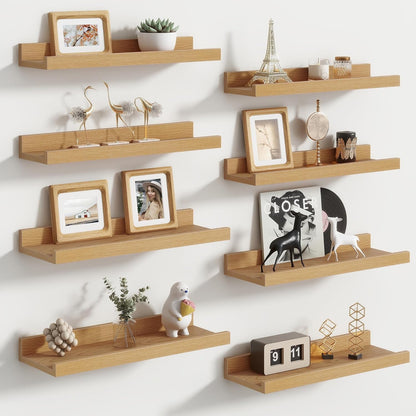 FLYJOE Floating Picture Ledge Shelves for Wall Set of 4, 48 Inch Wall Shelves with Lip Long Large Nursery Book Shelf for Toys Storage Kids Bookshelf Wall Mounted Living Room Bedroom Decor Frames