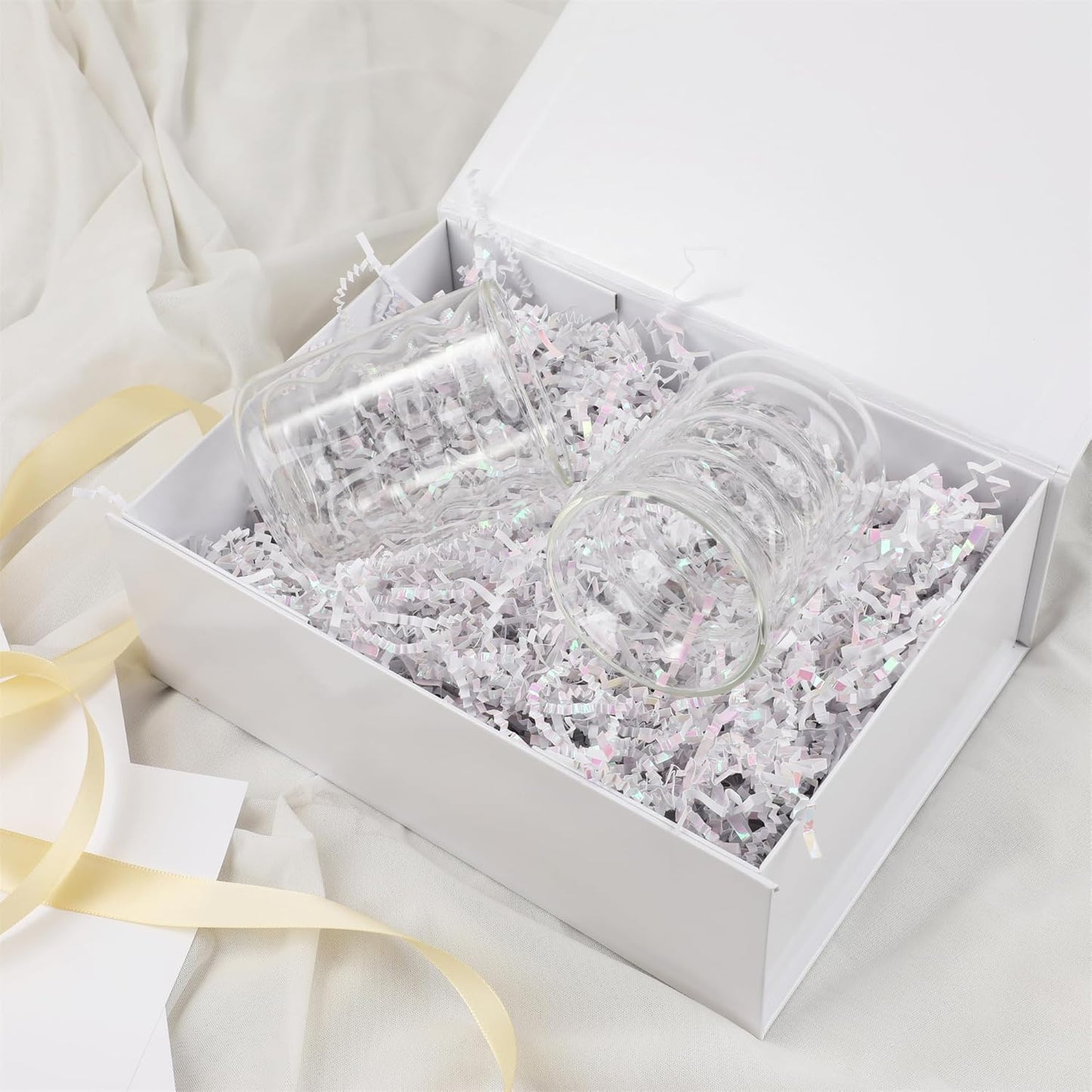 Pink Gift Box,10x7.3x3.5 Gift Boxes With Lids For Presents Includes Ribbon And Diy Printable Sticker Paper,Bridesmaid Proposal Box,Magnetic Gift Box For Birthday,Wedding,Graduation - Colors B
