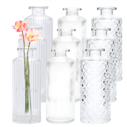 Glass Bud Vase Set of 32 pcs,Bud Vases in Bulk,Small Vases for Centerpieces, Mini Flower Vase Bulk for Rustic Wedding Home Table Decorations