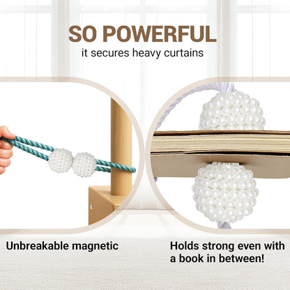 Hion Magnetic Curtain Tiebacks Black 2pcs, Curtain Tiebacks Buckles Holdbacks Holders Hooks Clip for Home Outdoor Bedroom Office Decorative Curtain