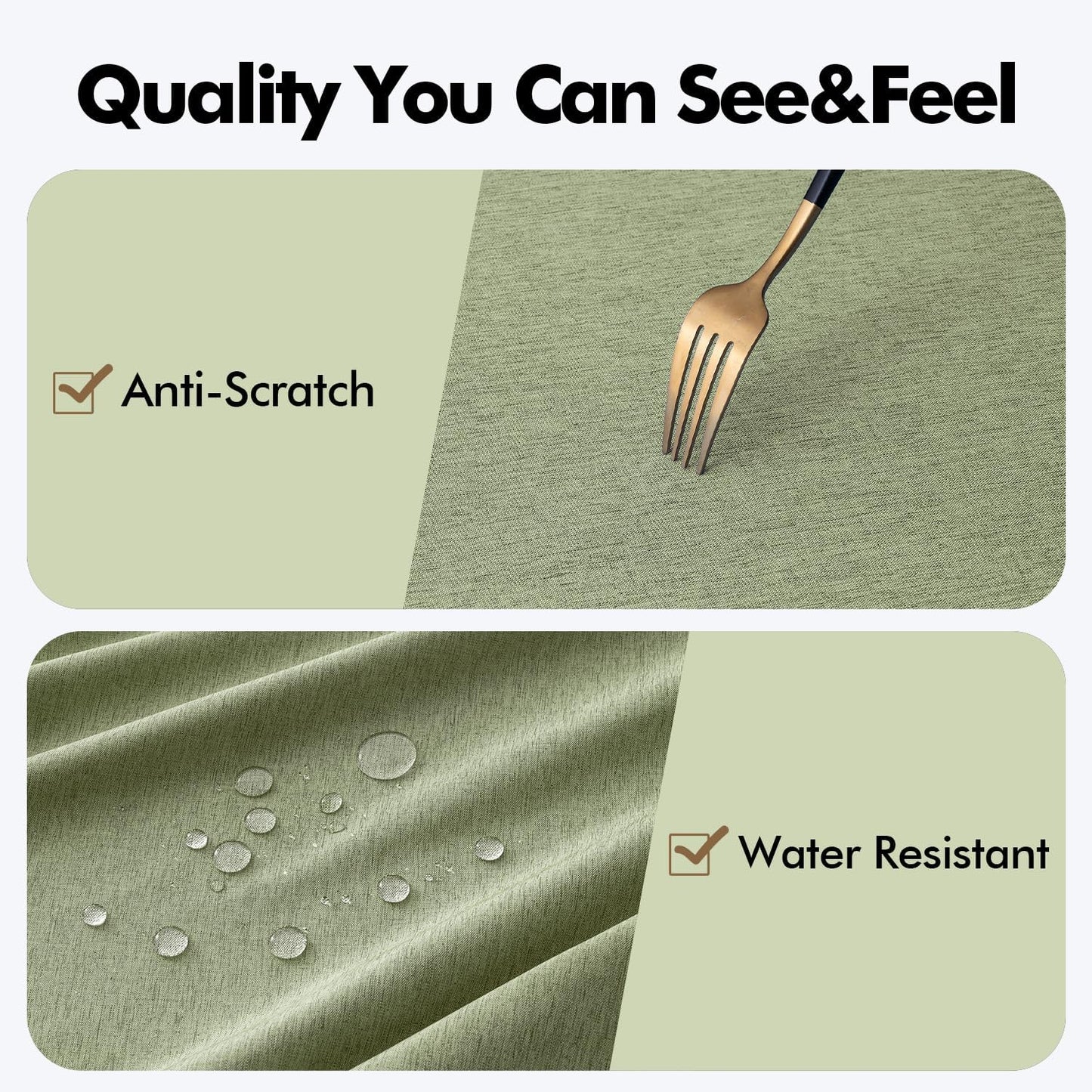 MIULEE Beige Rectangle Linen Polyester Tablecloth with Decorative Cutouts Spring Waterproof Stain Resistant & Shrink-Proof Table Cloth 52x70 inch Farmhouse Style for Dining Wedding and Outdoor