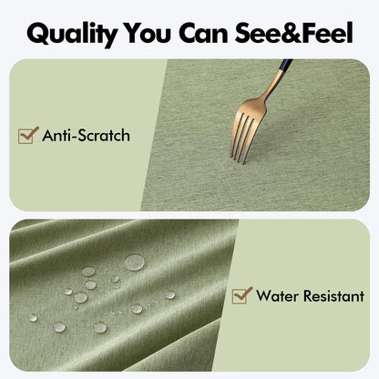 MIULEE Beige Rectangle Linen Polyester Tablecloth with Decorative Cutouts Spring Waterproof Stain Resistant & Shrink-Proof Table Cloth 52x70 inch Farmhouse Style for Dining Wedding and Outdoor