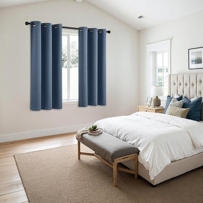 MIULEE Blackout Curtains for Bedroom Living Room 2 Panels, Thermal Insulated Room Darkening Drapes Grommet Noise Reducing Light Blocking Window Treatments 63 Inches Long 40x63 Inch Black - Colors B