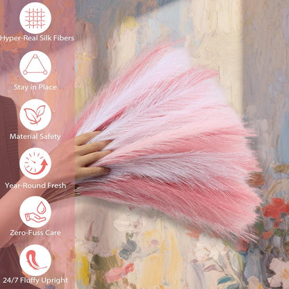 30pcs Pampas Grass Decor,21" Artificial Pompous Grass Bulk,Small Vase Filler Pompas Grass for Home Wedding Living Room Wall Party Decoration (Beige,Light Brown, 21 Inch 30 Pcs)