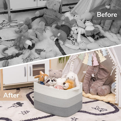 Goodpick Cube Storage Bins - Towel, Book, Cloth, Shoes, Closet Shelf Woven Baskets for Office, Baby Laundry, Toys, 13''x10''x9''