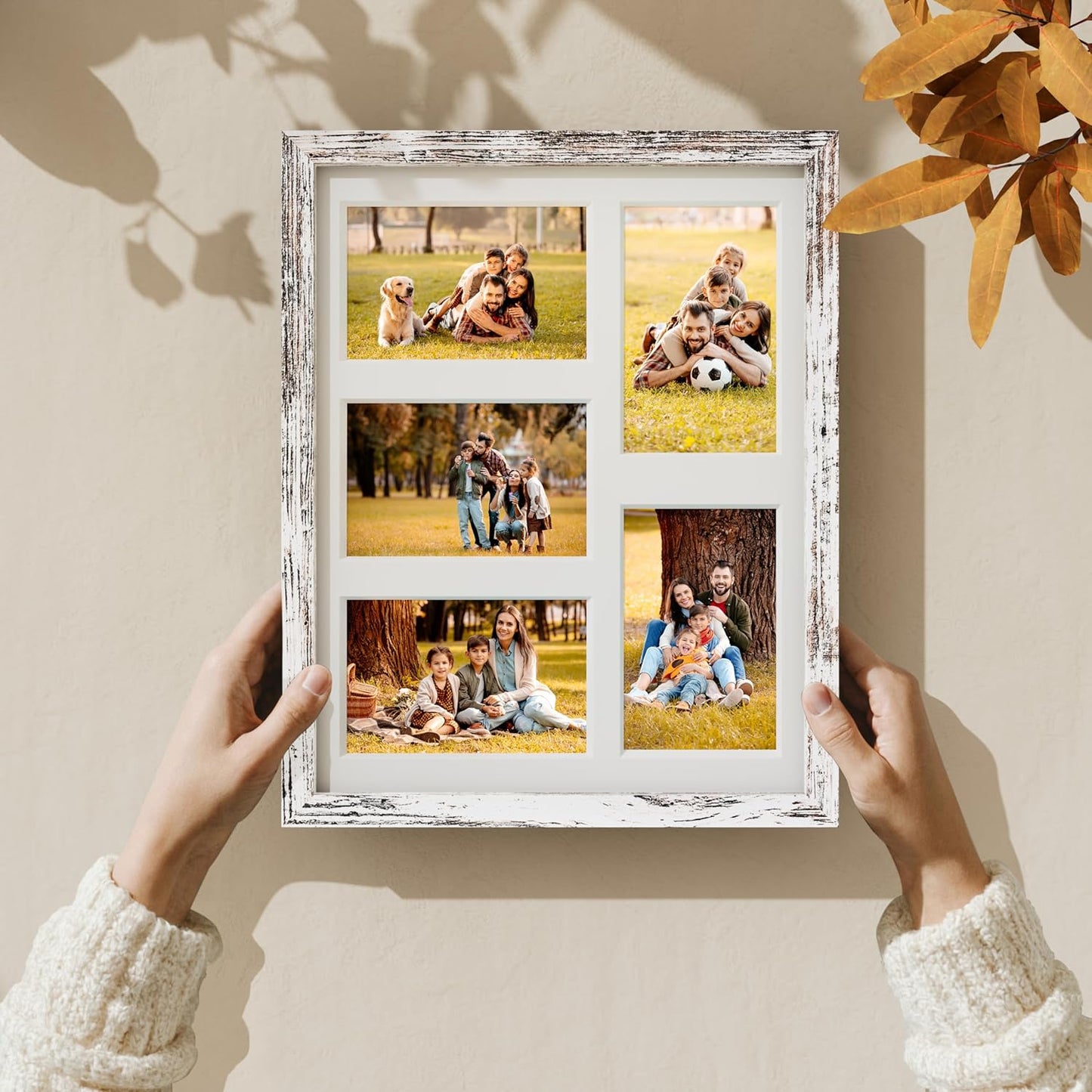 Vittanly 11x14 Collage Picture Frame, Displays 5Pcs 4x6 Pictures with Mat or 1Pcs 11x14 without Mat for Wall Mounting, Picture Frames Collage Wall Decor in Black, 1 Pack