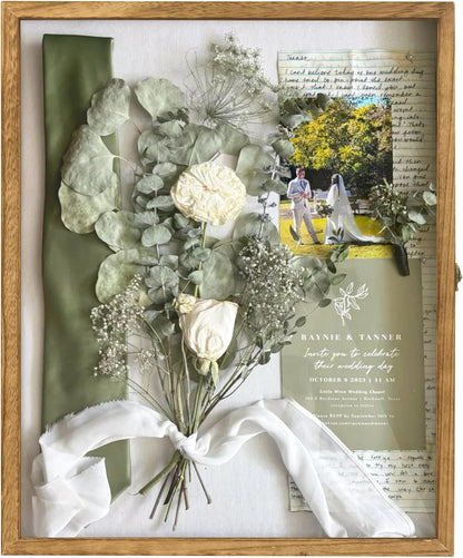 GraduatePro Shadow Box Frame 11x14 Display Case with Linen Back, Real Glass Window Door with Hinge, Picture Frame Wedding Bouquet Memorabilia Medals Photos Memory Box for Keepsakes, Carbonized Black