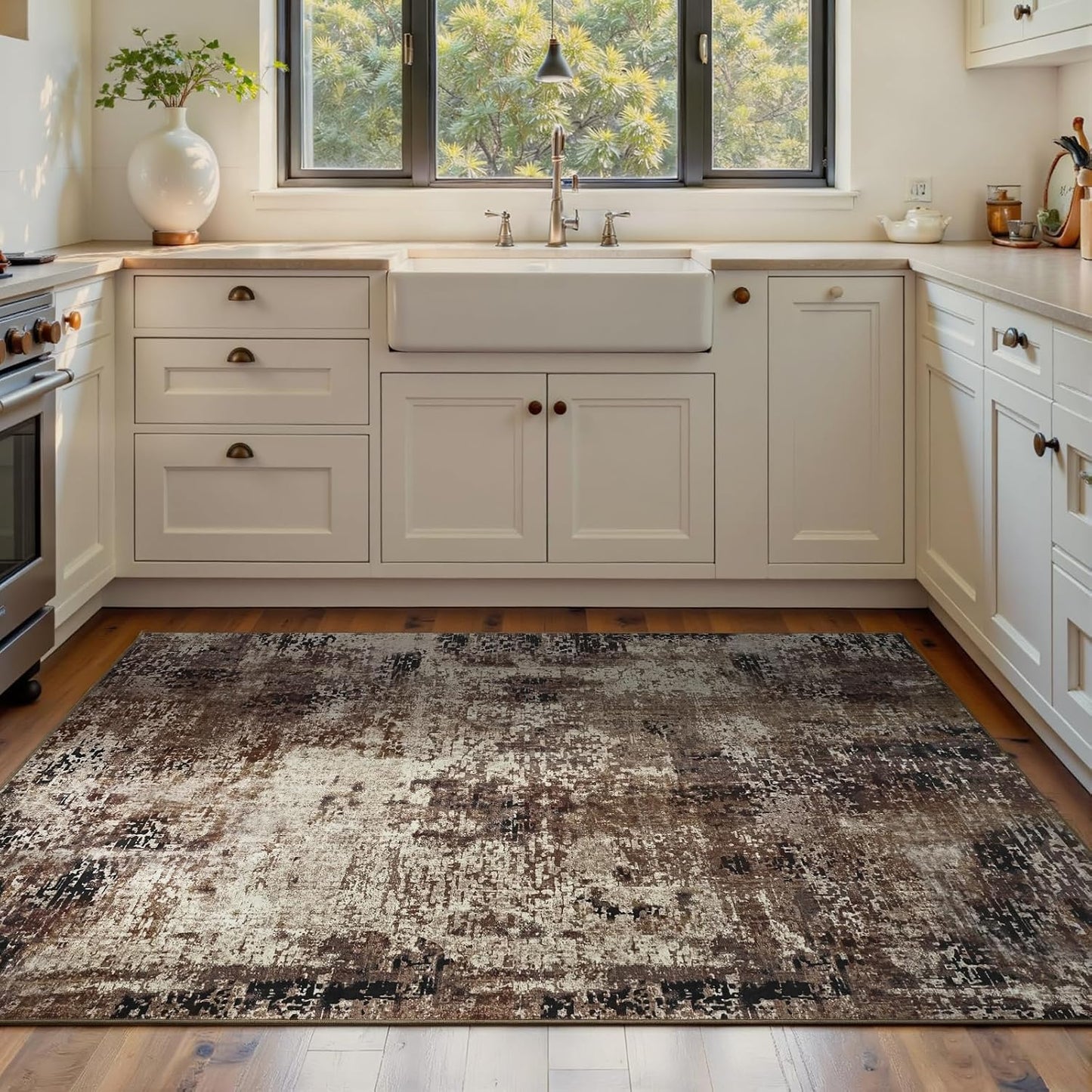 Ompaa 2x6 Rug Runners for Hallways Kitchen Runner Rug Non Slip Washable Grey Long Runner Rugs with Rubber Backing Soft Abstract Carpet Runner for Hallways, Kitchen, Bedroom, Bathroom, Entryway - Colors B
