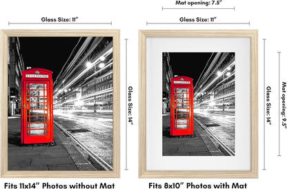 Americanflat 8x10 Picture Frame with Shatter-Resistant Glass - Use as 5x7 Frame with Mat or Display 8x10 Photo Without Mat - Signature Collection - Picture Frames for Tabletop and Wall Display - Black