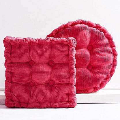 2 Pack Large Square and Round Floor Cushions for Adults Meditation Floor Pillow Green Corduroy Floor Seat Pillows Cushion for Living Room Balcony Tatami Yoga,18x18 Inch