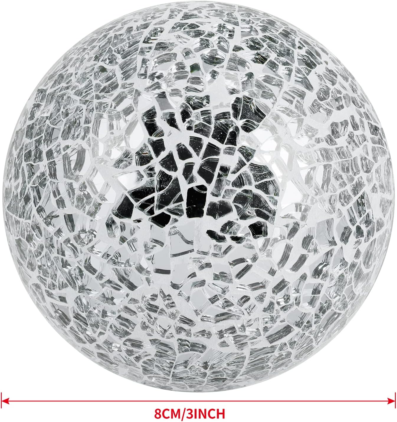 MDLUU 6 Pcs Mosaic Sphere Balls-Diameter 3 in, Decorative Orbs, Centerpiece Balls for Bowls, Vases, Dining Table Decor, Turquoise Blue