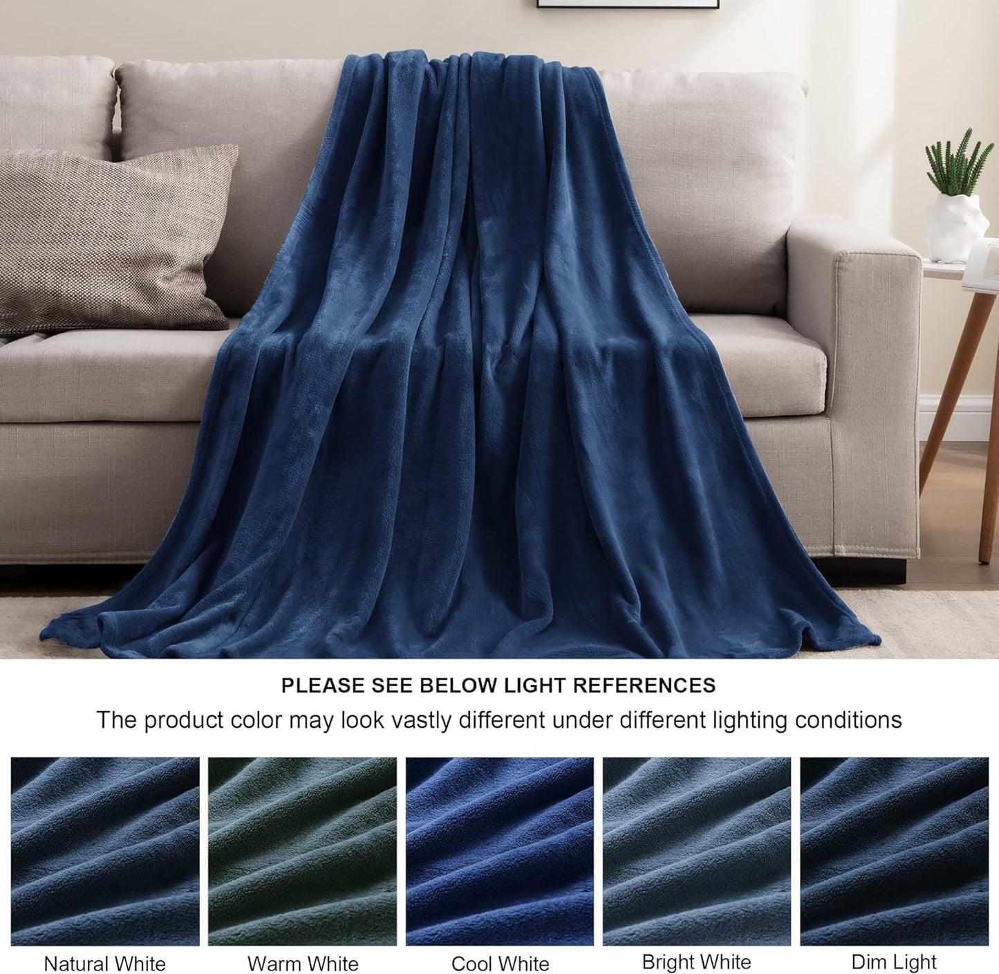 BEDELITE Fleece Blanket Black Throw Blankets for Couch & Bed, Luxury Plush Cozy Fuzzy Blanket 50x60 inches, Super Soft Warm Lightweight Throw Blanket for Travel Camping - Colors A