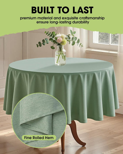 Pureegg Rectangle Linen Tablecloth Waterproof & Stain Resistant, Wrinkle-Free Table Cloth Adds Elegance and Protection, Ideal for Dining, Party, Wedding and Outdoor, 52 x 70 Inch, Sage Green