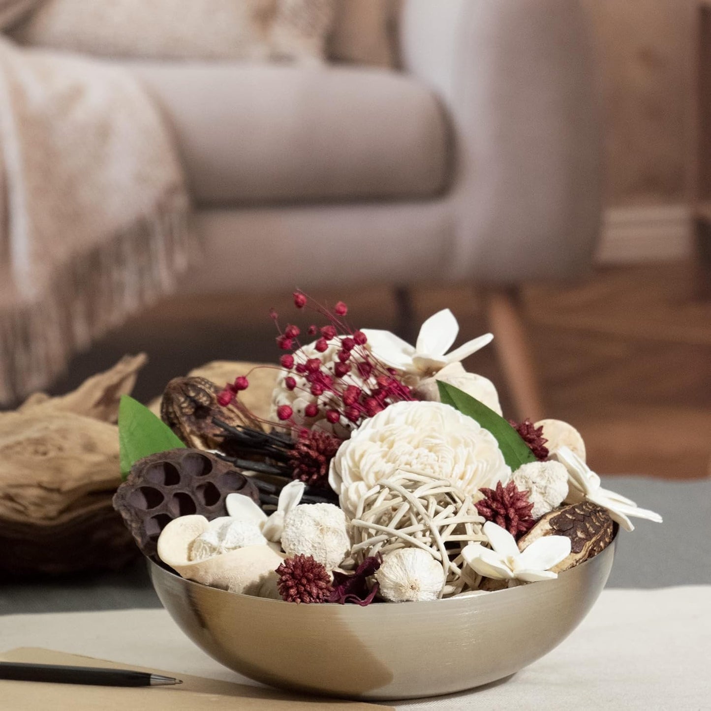 ANDALUCA Maison Box Fragrance Potpourri Decorative Vase & Bowl Filler Home Décor (Coconut Sandalwood)