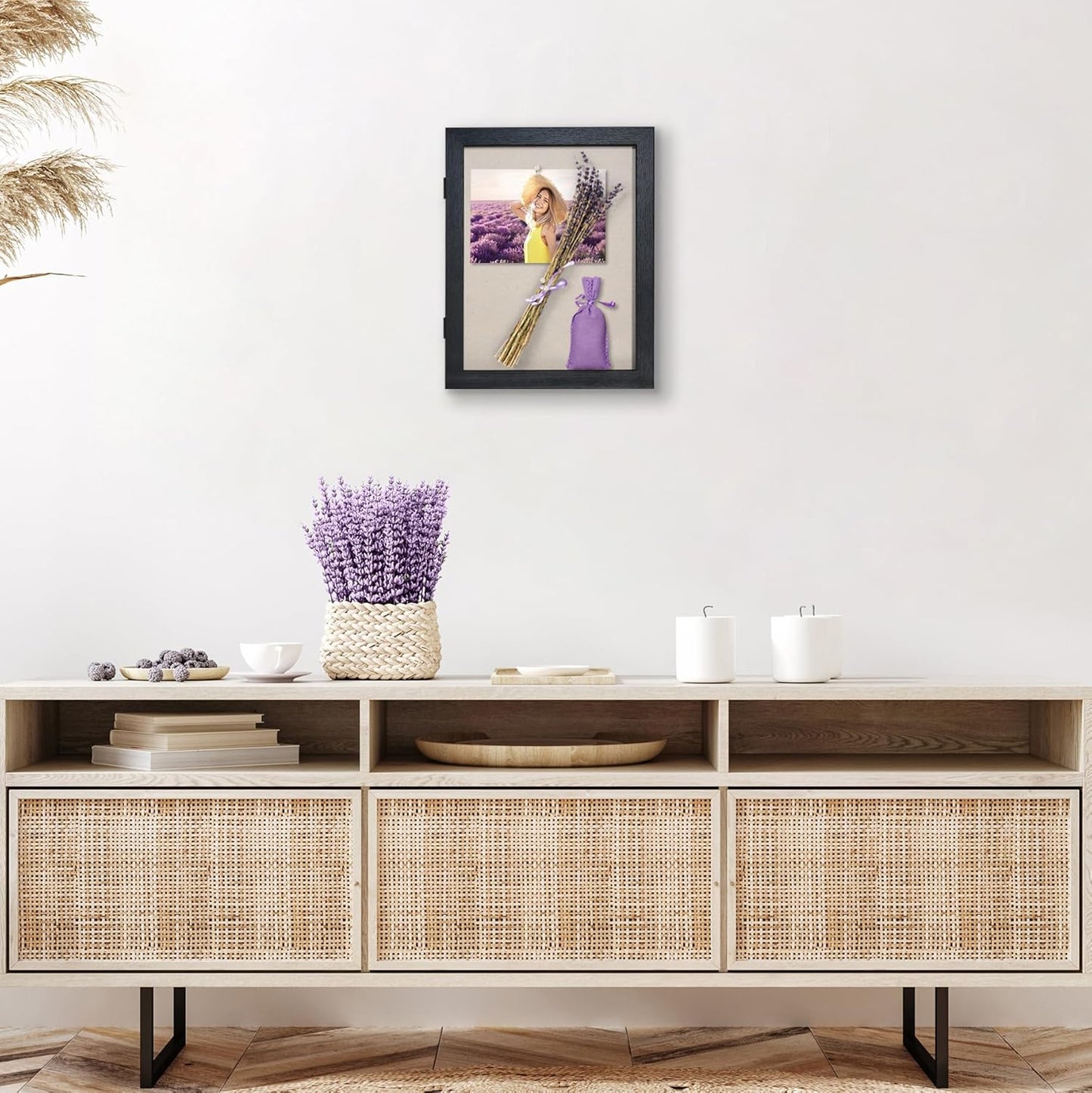 Americanflat Front Opening 11x14 Shadow Box Frame with Shatter-Resistant Glass - Silhouette Collection - Shadow Box Display Case for Tabletop and Wall Display - Black