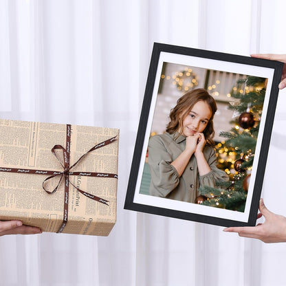 Vittanly 8x10 Picture Frames Set of 9, Shatter Resistant Plexiglass, Display 5x7 Pictures with Mat or 8x10 without Mat, Photo Frames for Wall or Tabletop, Engineered Wood, Black - Colors A
