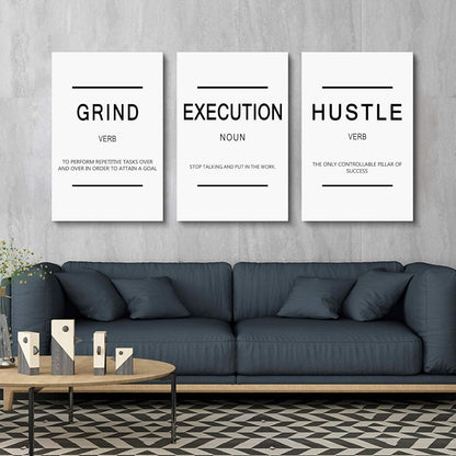 Inspirational Canvas Painting Wall Art -EPHANY ART,Mindset Quotes Prints, Success Framed Entrepreneur Poster Positive Quotes Wall Poster for Home Office Workplace (M-3pcs,12x16inchx3pcs)